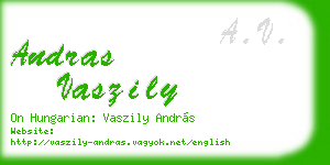 andras vaszily business card